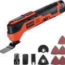 VEVOR Cordless Oscillating Tool, 12V Multitool Oscillating Saw Tool with 6 Variable Speeds 6000-17500 OPM, 3.2 Oscillation Angle, 2.0Ah Battery Pack & Charger, 8PCS Saw Accessories & LED Work Light