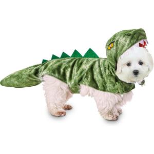 Dinosaur Dog Costume Halloween Dino Pet Costume, Funny Stegosaurus Dog Cosplay Costume for Small Medium Large Dogs, Warm Winter Dragon Dog Costume Outfits Special Events Photo Props Accessories