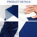 Oudain 6 Pcs Round Plastic Disposable Tablecloth 84 Inch Stain and Wrinkle Resistant Table Cover Tablecloths for Graduation Birthday Party Wedding Baby Shower Decoration(White, Navy Blue)
