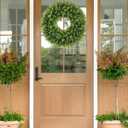 20 Inch Boxwood Front Door Wreaths, Spring and Summer Outdoor Wreath for Front Door, All Seasons Artificial Green Wreath for Farmhouse Wedding Porch Wall All Seasons Indoor Decorations