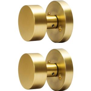 Gold Dummy Door Knobs Interior -for Satin Brass Door Knobs Suitable for Hallway, Wardrobe, Bathroom etc.for All Standard Size Doors, 2 Pack