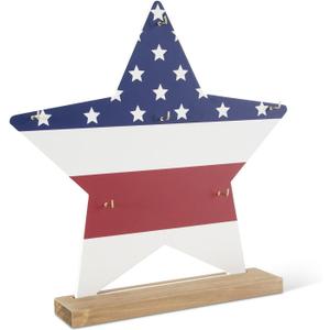 K&K Interiors Americana Star Display, 16-Inch, Red White & Blue