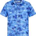 Weecreeture Boy's Button Down Hawaiian Shirt Short Sleeve, Kids Summer Beach Hawaiian Shirts for Boys for 4-14 Years