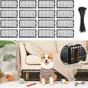 16 PCS Under Couch & Bed Blocker Set, Under Couch Toy Blocker with 50 Zip Ties Adjustable Connectable Plastic Pet Barrier for Living Room Bedroom Playroom Furniture, Sofa, Pets (Dogs/Cats), Black