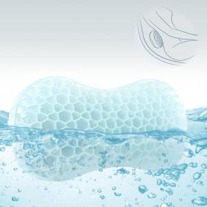 Sunlit Bath Jello Mini Gel Bath Pillows, Lumbar Pillow for Bathtub, Back Support Pillow, Gel Pillow with Non-Slip Suction Cups for Lumbar, Back Rest Support, Ice Blue