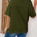 Dokotoo Summer Tops for Women 2026 Loose Oversized T Shirts Crewneck Color Block Side Slits Basic Tee Blouses (S)