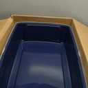 IRIS USA XX-Large Open Top Cat Litter Box with High Sided Walls Tall Scatter Shield Scoop Included Easy Clean Plastic Pan for Big Cats Kittens Multi-Cat Households 30"L x 20"W x 14"H Navy