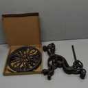 Sungmor Heavy Duty Cast Iron Plant stand, 3 Tier Foldable Metal Plant Shelf, 24in Tall Vintage Flower Pot Holder Indoor Outdoor Tiered Plant Stand, Rustic Plant Display Rack for Corner Balcony Patio