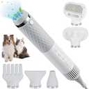 Ownpets 5 in1 Portable Smart Pet Grooming Hair Dryer for Dogs, Smart Temperature Control, Low Noise Dog Blow Dryer with Grooming Brush for Home, Pet Washing Station