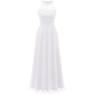 Wedtrend Women's Formal Dress, Halter Long Prom Dress Floral Lace Bridesmaid Dresses. Size XL