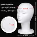 Leeven 1 Pack Foam Wig Head Stand for wigs Female Styrofoam Mannequin Head Wig Display for Style, Model, Display Hair, Hats, Hairpieces, Mask , Salon and Travel