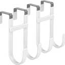 FYY Over The Door Hooks - 2 Pack Heavy Duty Dual-Hook Organizer Hanger with Non-Slip Rubber for Towels, Clothes, Hats & Bags Use in Bathroom, Bedroom, Kitchen - Fits Interior Doors Up to 1 3/8" White
