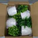 LELEE Artificial Potted Plants Mini Fake Plants in Pots, 4 Pack Medium Eucalyptus Potted Faux Decorative Grass Plant with White Plastic Pot for Home Decor, Indoor, Office, Desk, Table Decoration
