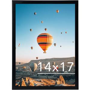 JCJMY 14x17 Picture Frame Black for Poster Photo Picture, Horizontal and Vertical Formats for Wall Hanging, 14 x 17 Wall Gallery Frame for 14 by 17 Photos Posters, Black
