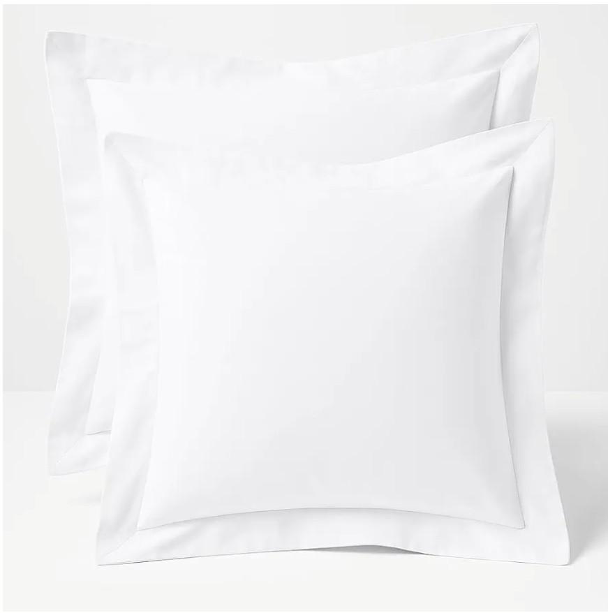 2 Pack Euro Pillow Shams 26x26 – 600 Thread Count 100% Organic Cotton White Square Pillow Covers with 2 Inch Flange, Soft & Smooth Premium Hotel-Quality Pillowcases Set of 2