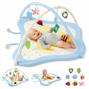 Pamo Babe Baby Play Gym & Activity Mat with 8 Montessori Toys
