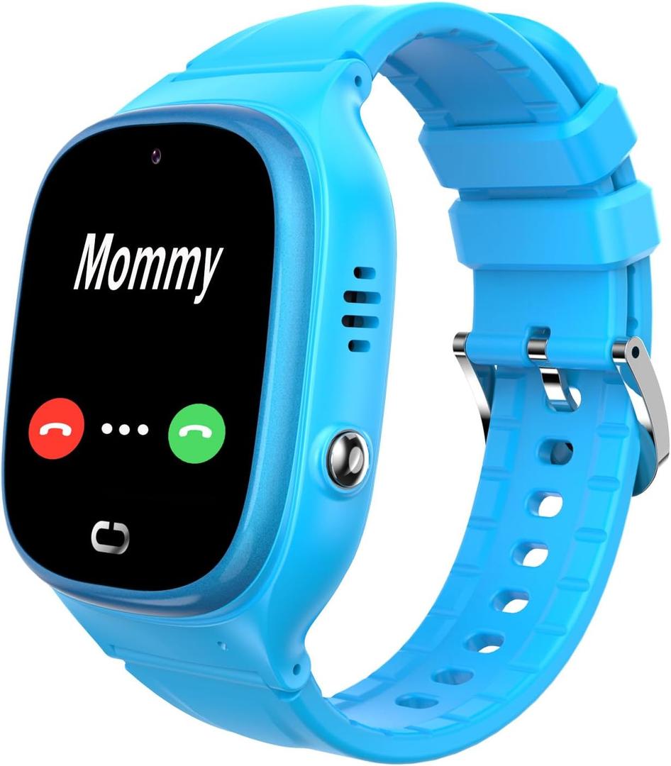 tykjszgs Waterproof Kids Smart Watch LBS Tracker  Boys Girls for 312 Year Old with SOS Camera Alarm Call Camera Pedometer 12 Time Format 1.44'' Touch Screen SOS Electronic Toy Birthday Gifts (Blue)