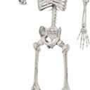 JOYIN 5.6 FT Halloween Posable Life Size Skeleton Full Body Realistic Bones with Movable Joints for Halloween Indoor and Outdoor Decoration Props Spooky Scene Party Decorations (White)