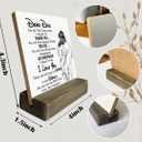 2 x Gifts for Dad from Daughter Wood Plaque Gift, Dear Dad I Love You,Plaque with Wooden Stand, Meaningful Wood Sign Plaque Gift for Dad (Dear Dad)