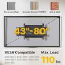 monTEK Long Arm TV Wall Mount for Most 43-80 Inch TVs, 42 Inch Long Extension TV Mount Swivel and Tilt, Full Motion Wall Mount Tv Bracket Fit Max VESA 600 x 400mm, Up to 110 lbs, 16,18 Studs