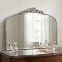 Micasso Vintage Wall Silver Mirror: 24" x 32" French Baroque Antique Mirror - Traditional Ornate Decorative Arched Mirrors for Wall/Bathroom/Entryway/Fireplace/Hallway - Home Decor for Living Room