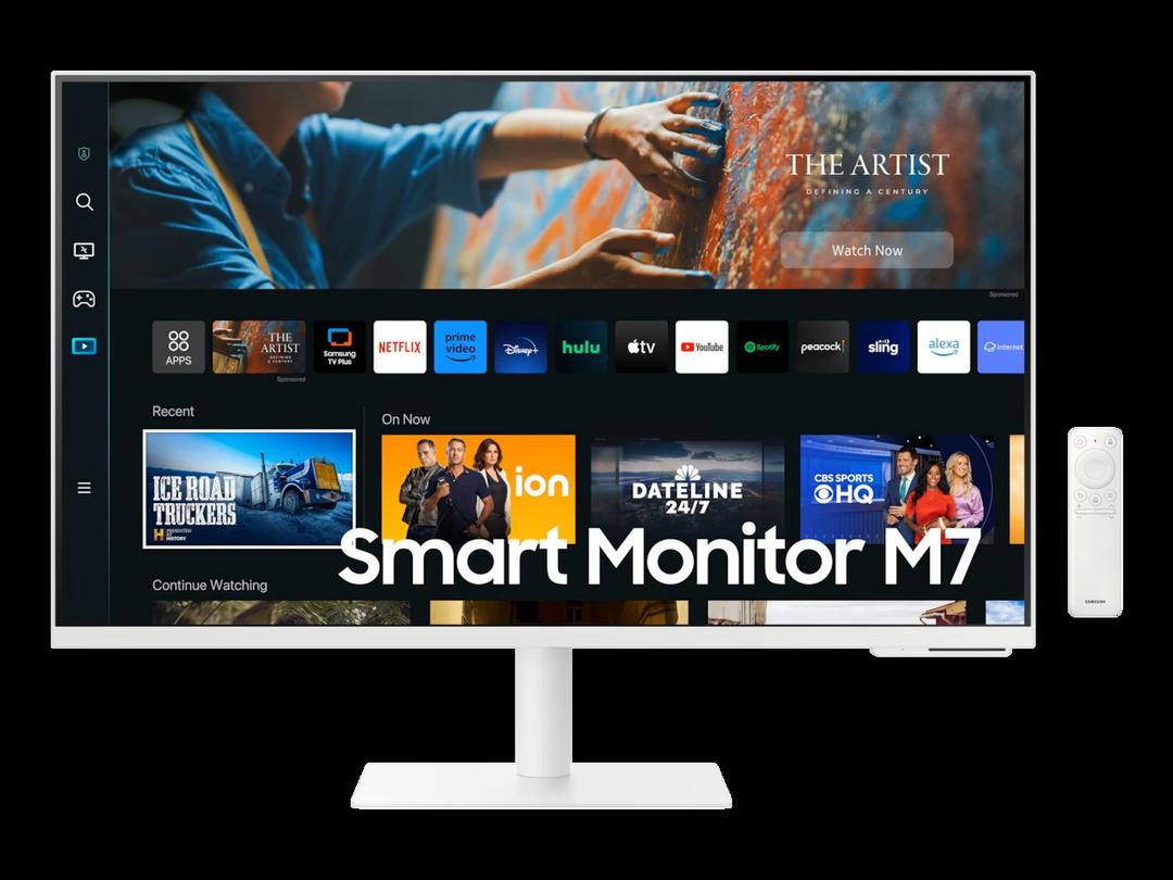 SAMSUNG 27" M70C Series 4K UHD USB-C Smart Monitor & Streaming TV, 4ms, 60Hz, HDR10, Wireless Display, Gaming and IoT Hubs, Alexa Built in, LS27CM701UNXZA, White
