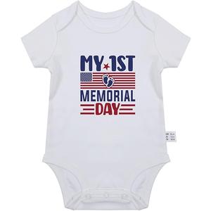 JingleFolk My 1st Memorial Day Toddler T-Shirt Patriotic Baby Shirt 4th of July Tee for Babies Infant Clothes, Size 90 