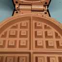 Gourmia Belgian Waffle Maker Compact Design with Upright Storage, Adjustable Browning, and Easy-Clean Nonstick Ceramic Plates, Stainless Steel