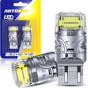 AUTOONE Upgraded 7443 7440 LED Bulb White for Backup Lights, 500% Super Bright & 360 High Luminous, T20 7441 LED Replacement with Projector for Reverse Tail Brake DRL Signal Parking Lights, Pack of 2