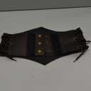 L'VOW Brown Leather Corset Belt Women Renaissance Belt Medieval Viking Belt Wide Cinch Belt (S Fit Waist 24.41-27.56in)