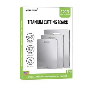 Titanium Cutting Boards For Kitchen, 3Pcs 100% Pure Cut Titanium Cutting Board, Food Grade Quality, Easy To Clean And Will Not Absorb Odors, Suitable For Kitchen Or Outdoor Camping