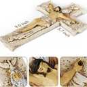 Crucifix Wall Cross - Catholic Holy Trinity Wall Decor with Hand-Painted Jesus Sculpture. Inspirational Home Décor and Devout Religious Gift