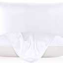 LILYSILK Natural Silk Pillowcase for Hair and Skin with Cotton Underside Standard 20x26 Inch White 1pc 19 Momme