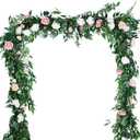 2 Pack Artificial Hanging Leaves Vines, 5.7 Ft Fake Willow Leaves Twigs Silk Plant Vines in Green for Indoor/Outdoor Wedding Decor
