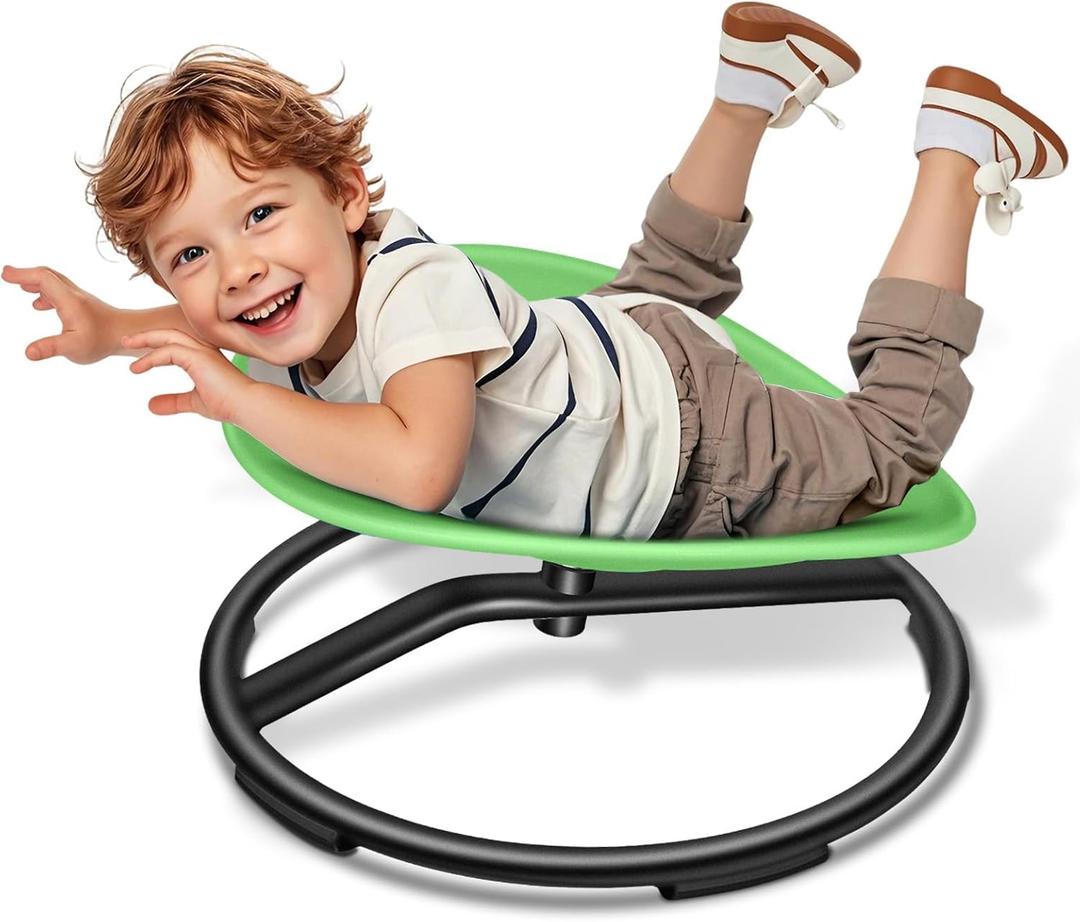 FERUERW Spinning Chair for Autistic Kids, Sensory Swivel Chair, 220LBS Weight Capacity, Sensory Toy for Children with ADHD/Autism, Training Body Coordination, 3+ Years (Light Green)
