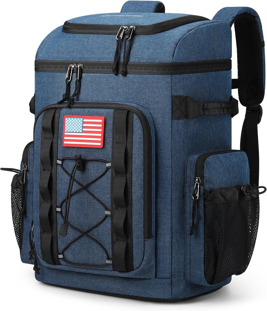 Maelstrom Backpack Cooler,Soft Lightweight Leakproof Cooler Backpack,Men Women 35/50 Can Insulated Cooler Bag,Keeps Hot/Cold for Up to 16 Hours,Perfect for Camping, Beach (Blue, 35 can)