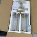 Modern Brushed Brass Vanity Light Fixture - Dual Glass Rods Wall Sconce for Bathroom, Double Light Socket E12 Candelabra Base, Mirror Vanity Lighting (Bulbs Not Included) (20inch)