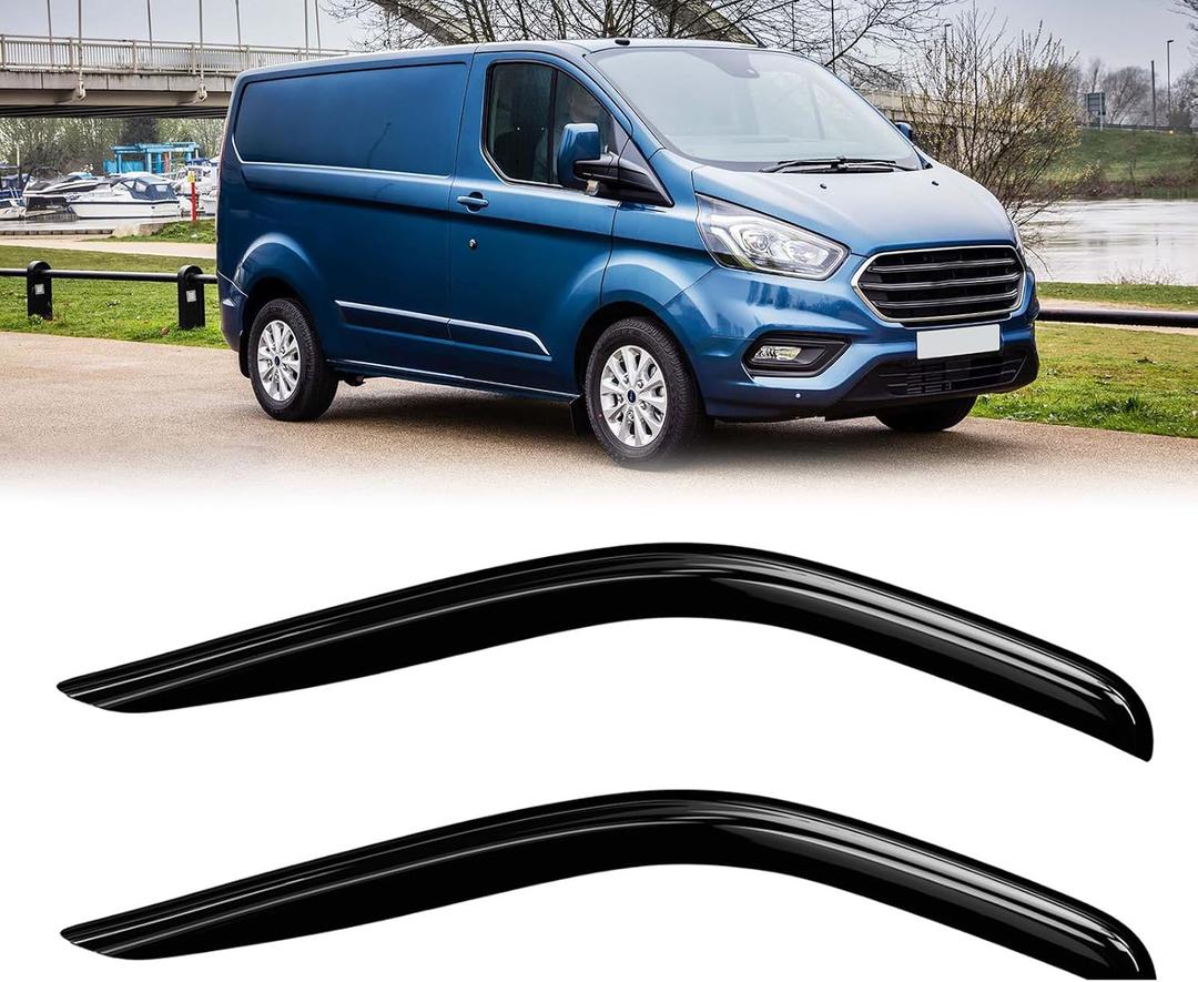 Window Rain Guards Compatible 2014-2025 Ford Transit Commercial Models Only 2PC Window Visors Vent Shade Deflector Tape On