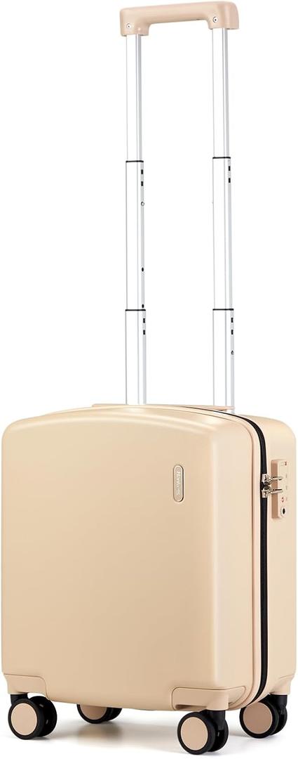 Hanke 16 Inch Underseat Carry On Luggage, Airline-Approved Hard Shell Small Suitcase with Spinner Wheels, Lightweight Tsa Lock Travel Luggage for Short Trips(Cuba Sand)