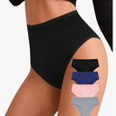 ASIMOON High Waisted Seamless Womens Bikini Underwear No Show Postpartum High Cut Cheeky Ladies Panties 4 Pack M