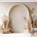 Kate Boho Backdrop Arch Photography Backdrops Beige Wall Maternity Photo Background, 7x5ft