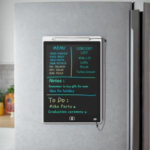 Magnetic Board for Fridge, 9.86.7 Small LCD Writing Tablet Blackboard Grocery to Do List Magnet Pad Dry Erase White Black Whiteboard Adult Chore Chart Refrigerator Digital Notepad Message Center (Blank Memo-White)