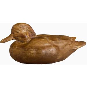 Duck Statue Home Decor Knick Knacks Duck Sculpture Hand Carved Shelf Decor for Home, Office Desk Cute Animal Figurine Unique Gift for Holidays Housewarming (Brown)