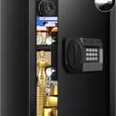 3.3 Cuft Large Home Safes Water and Fireproof with Digital Keypad & Key Lock, Security Safes for Home with DIY Removable Shelf, Anti-Pry Safe Box for Money Documents Jewelry, 19.69"H x13.78"W x 12.2"D