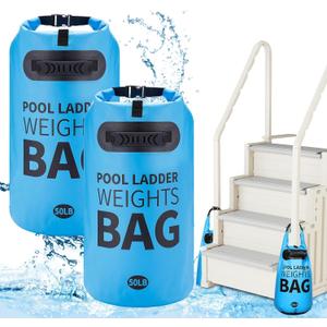 Heavy Duty Pool Ladder Weights - 50lbs Sand Fillable Universal Sand Bags Step Anchors, 500D PVC Waterproof Tear-Resistance Foldable Sandbags for Above Ground Swimming Pools Stair Entry Systems, 2PCS
