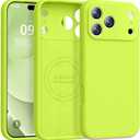 Ktele Magnetic for iPhone 17 Pro Max Case [Compatible with Magsafe] [Premium Silicone Satin-Smooth Touch] Slim Shockproof Anti-Scratch Microfiber Lining Case, 6.9 inch, Fluorescent Green
