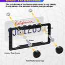 SCUARI 2PCS License Plate Frames,Car Accessories Licence Plate Frame Holder,Embossed 3D Black American Flag License Plate,Used to Front and Rear Car Tags,Suitable for Cars,Trucks,Vans and SUVs