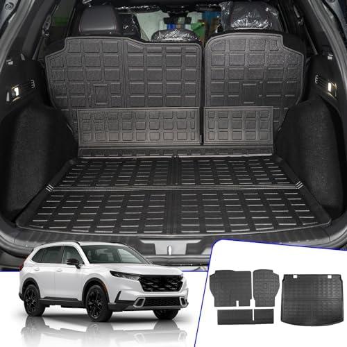 Rongtaod Cargo Mat Compatible with 2023 2024 2025 2026 Honda CRV (Include Hybrid) Cargo Liner Trunk Mat Back Seat Cover Protector Honda CR-V Accessories (Fit Upper Deck, Trunk Mat+Backrest Mats)