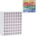 Krafetto 64 Grids Craft Paint Storage Organizer, Wall-mountable Paints Holder, Stackable Paint Bottle Rack Stand for 2oz Acrylic Craft Paints