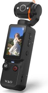 W & O Vlogging Camera with 180° Rotating Lens, Pocket Body Camera with Audio & Video Recording,7Hour Battery, Handheld POV Cameras with 32GB Card, Easy OneButton Recording for Travel,Daily Life